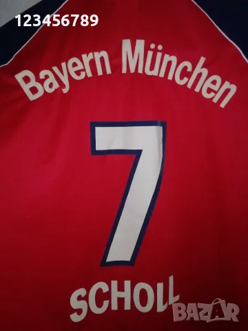 Bayern Munich Scholl Adidas оригинална тениска фланелка Байерн Мюнхен Шол екип ретро , снимка 4 - Тениски - 50730196