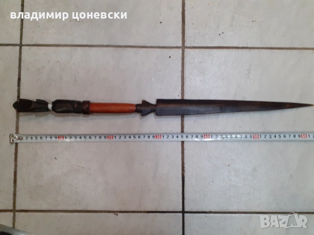 Африканска дървена кама,кинжал,нож,копие,ръчна изработка, снимка 5 - Антикварни и старинни предмети - 55001141