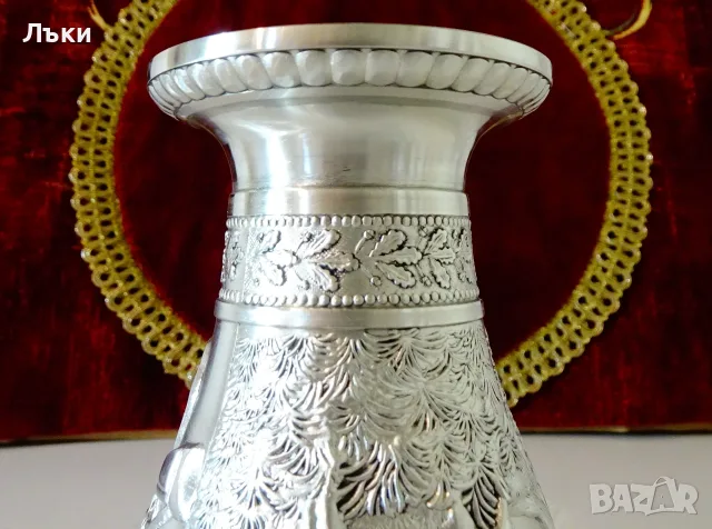Калаена чаша,халба,релефни ловни картини Елен,Куче, снимка 5 - Антикварни и старинни предмети - 55492188