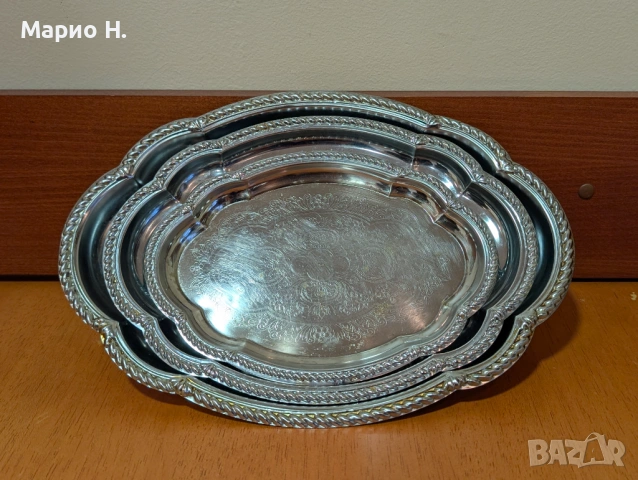 Стилни гравирани метални подноси, 3 + 1, снимка 5 - Други - 54231232