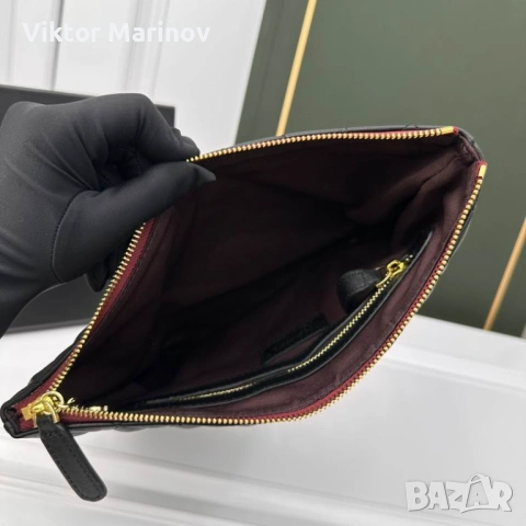 Chanel Clutch / Pochette – Висок клас реплика, Black Quilted Leather, Gold Hardware, снимка 4 - Чанти - 54653119