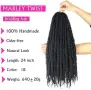Нова афро къдрава Синтетична коса за плитки Marley Twist, 8 пакета, 24 инча, 1B цвят, снимка 2