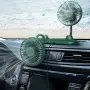 Двоен автомобилен USB вентилатор с гъвкави рамена и 3 скорости, снимка 2