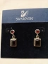 сребърни обеци Swarovski с камъни гранат, снимка 1