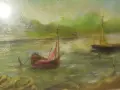 Антикварна маслена картина италиански автор, снимка 8