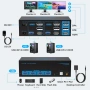 VPFET VP-SW232 8K KVM Switch за 2 компютъра и 3 монитора – HDMI 2.1 + DisplayPort 1.4, USB 3.0, снимка 2