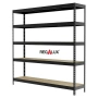 Метален стелаж Regalux 265 - 180х180х40, 5 рафта, цвят антрацит , снимка 2