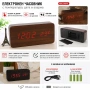 LED декоративен дървен дигитален настолен часовник с температура USB спалня офис светещ електронен, снимка 8