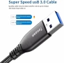 Висококачествен подсилен USB 3.0 кабел тип A към тип B с дължина 3 метра. , снимка 2