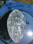 Полска кристална фруктиера тип гондола с красиво оформен ръб и богата гравюра, снимка 5