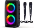 караоке блутут колонка с два микрофона + FM, TWS, RGB, снимка 7