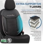 Луксозна тапицерия OTOM текстил с еко кожа COMFORT LINE Design – Черна с бял шев, снимка 9