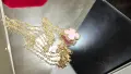 Van Cleef & Arpels VCA Gold Pink Opal Vintage Alhambra Clover Дамско Колие, снимка 9