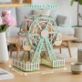 Нов DIY 3D дървен модел виенско колело 6 фото рамки 72 части Дървен 3D пъзел фото албум, снимка 3