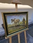 Прекрасна антикварна авторска холандска картина масло върху платно , снимка 5