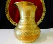 Бронзова кана за вино,орнаменти,позлата. , снимка 5