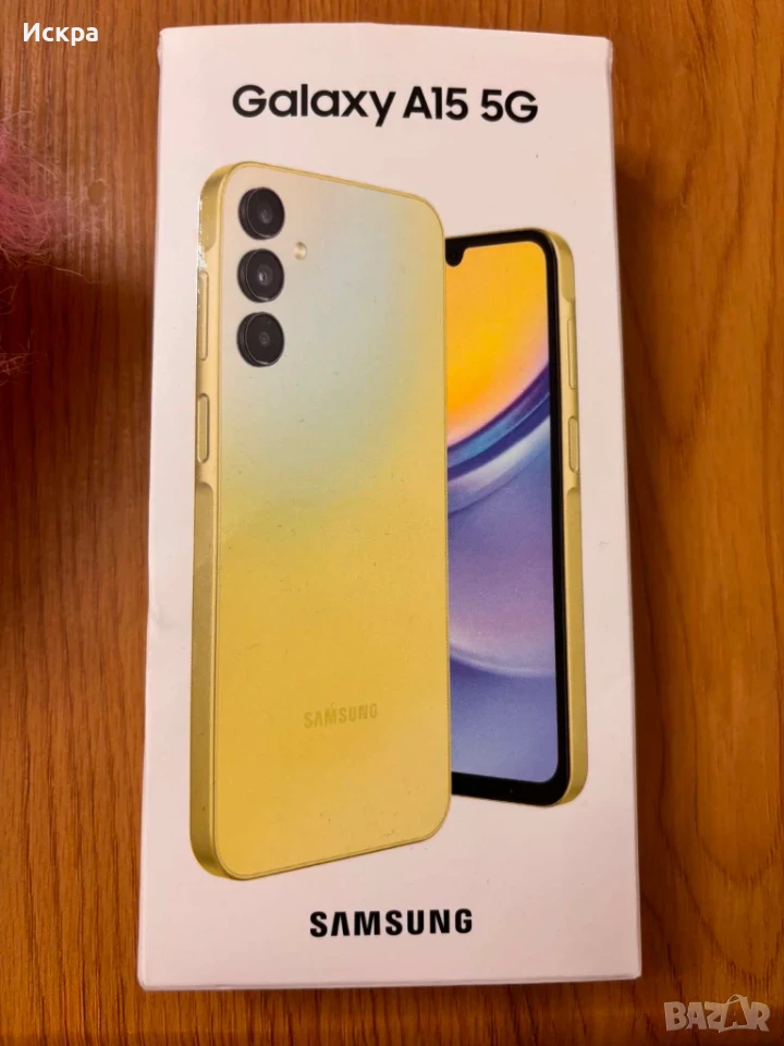 Смартфон Samsung Galaxy A15, Dual SIM, 4GB RAM, 128GB, 5G, Lime Yellow- 60 евро, снимка 1