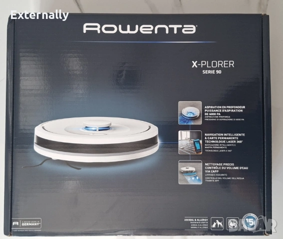 Прахосмукачка робот Rowenta X-PLORER Serie 90 Animal & Allergy RR8777WH - гаранция, снимка 5 - Прахосмукачки - 54562553