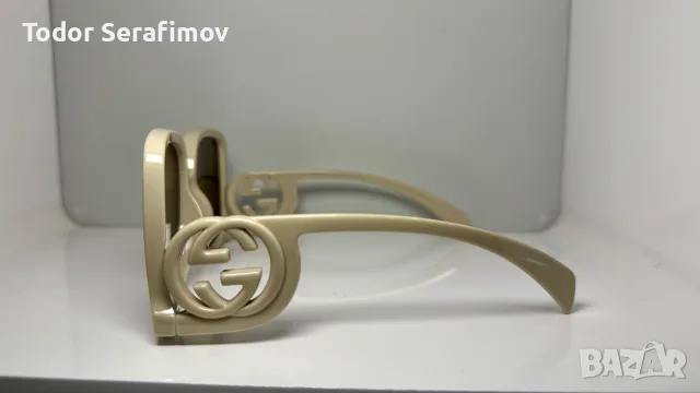 Слънчеви очила Gucci GG Square Oversized – Слонова кост / Намалени (лек дефект), снимка 2 - Слънчеви и диоптрични очила - 55611732