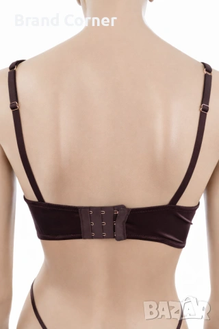 Комплект бельо Hunkemöller – сутиен 75C и бикини XL, дантела в тъмнокафяв цвят, снимка 5 - Бельо - 54516899