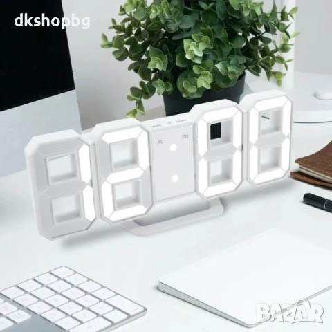 000005 Мултифункционален електронен часовни LCD дисплей, прецизен термометър и нощна лампа в едно, снимка 4 - Други стоки за дома - 54413977