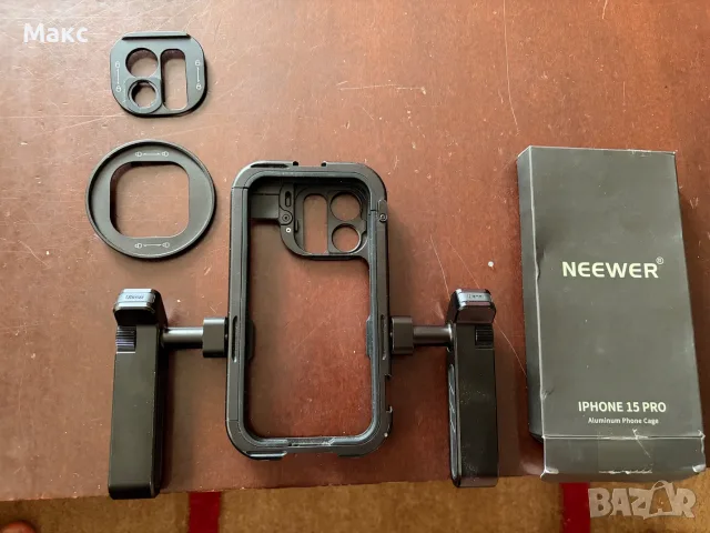 Кейдж NEEWER 15 Pro Cage [2nd Gen] за iPhone 15 pro, quick release, 67mm filter adapter, 17mm lens, снимка 10 - Калъфи, кейсове - 55411651
