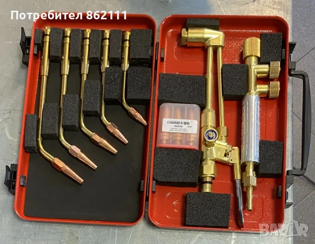 Професионален комплект горелки и резак за газокислородно рязане, заваряване и спояване – ацетилен