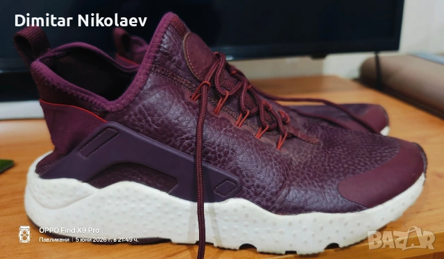 Nike Air Huarache Run Ultra Premium Night Maroon W, снимка 3 - Маратонки - 54839283