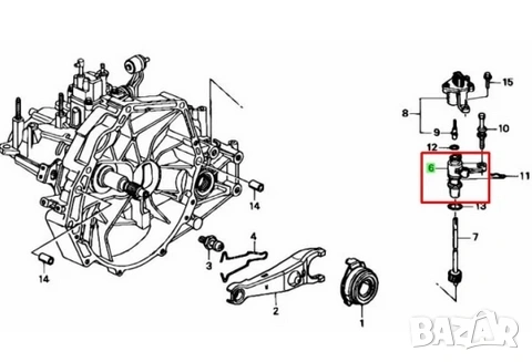 Държач привод километраж 23815-P0A-A00 23815P0AA00 Honda Accord