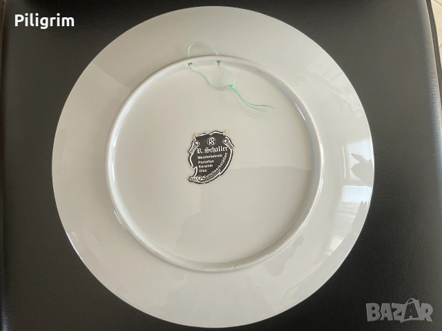 Стенна чиния «R. Schaller. Meisterbetrieb. Porzellan. Keramik. Glas. Kunstwerkstätten», снимка 2 - Декорация за дома - 55178567