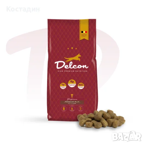 Пълноценна Храна за Кучета в Зряла възраст над 1 година - с Агне - 12кг - Delcon Regular Plus Lamb