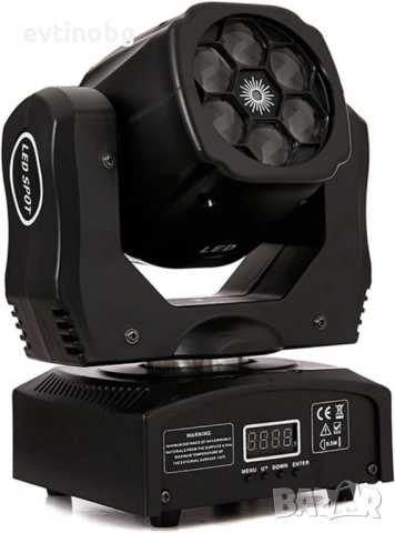 Преносими LED сценични светлини с движеща се глава и управление (6x12W + лазер), снимка 3 - Прожектори - 54064756