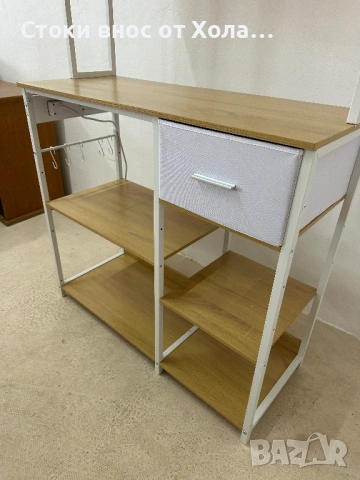 Кухненски стоящ рафт с контакти, 40 x 100 x 180.4 см, етажерка за печене / микровълнова, регулируеми, снимка 5 - Етажерки - 54802341