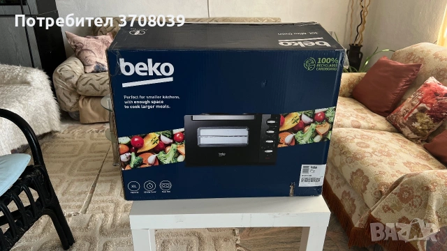 Мини готварска печка Beko BMOH 30B, използвана, гаранция, снимка 2 - Печки, фурни - 55006746