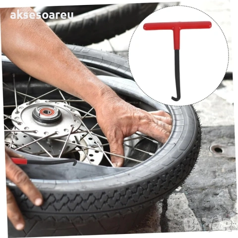 4 бр. Нов Инструмент кука с Т-образна дръжка с гумено покритие за сваляне на пружини на спирачки, снимка 9 - Други инструменти - 54001322