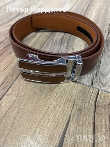 Мъжки кожени колани с автоматична катарама – комплект 2 броя, снимка 9 - Колани - 54080402