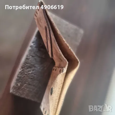 Ретро портфейл винтидж естествена кожа ръчна изработка идеален подарък, снимка 6 - Портфейли, портмонета - 55535133