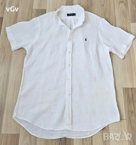 Мъжка ленена риза Polo Ralph Lauren -M/L, снимка 2 - Ризи - 54414487