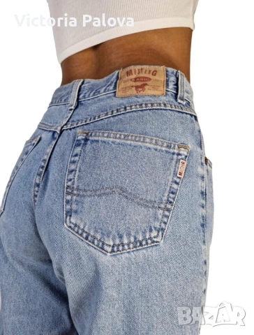 Vintage унисекс дънки Mustang Michigan Jeans / 90s Loose Straight Denim / Heavy Dark Wash, снимка 16 - Дънки - 54569574