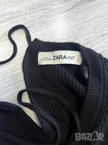 Дълга плетена рокля ZARA Knit – размер S | Черна, снимка 4 - Рокли - 55095216