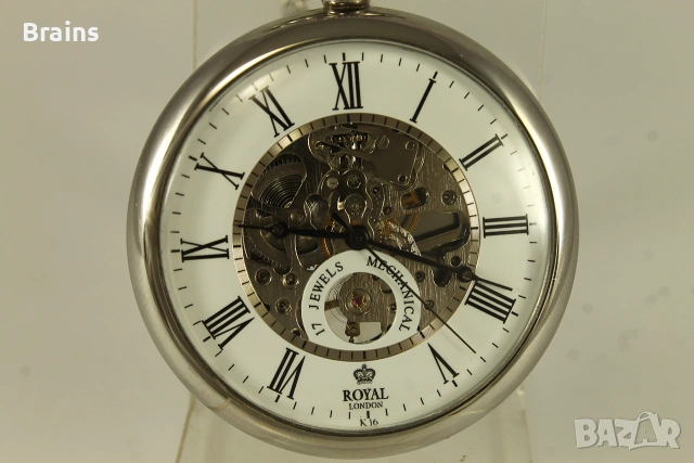 Английски Джобен Часовник ROYAL LONDON Skeleton, снимка 4 - Джобни - 55276647