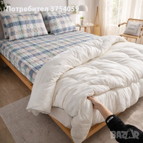 Капитониран чаршаф от нетъкана материя 1,80 x 2,00 м + 2 калъфки + Подарък Зимен юрган с овча вълна , снимка 2 - Спално бельо - 55184404
