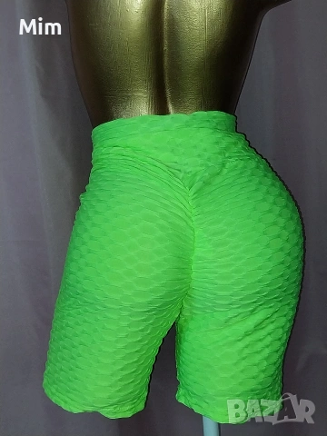 L Неоново зелен, къс ,спортен клин, снимка 4 - Клинове - 53980440
