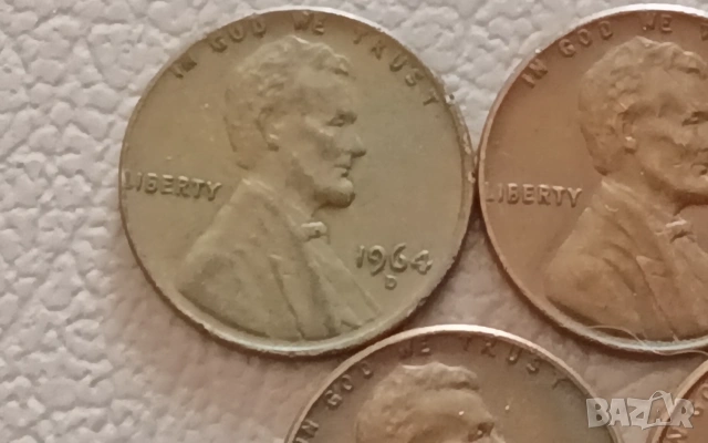 Лот 1 американски цент 1964-1969, снимка 2 - Нумизматика и бонистика - 54992306