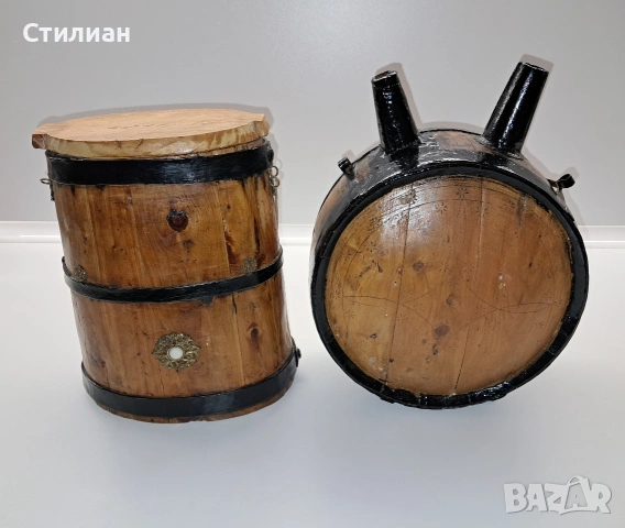 Ведро, бъклица и менец, снимка 2 - Антикварни и старинни предмети - 54579347