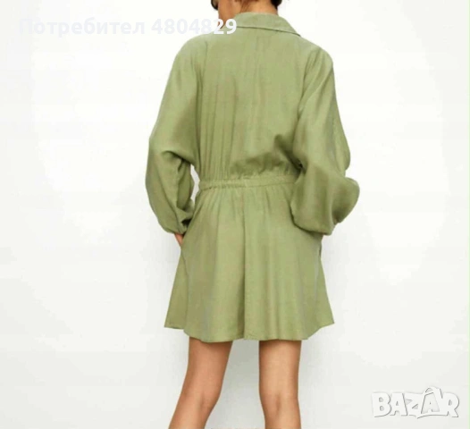 🌟 НОВА с етикет: Страхотна къса рокля-риза ZARA , снимка 2 - Рокли - 54652683