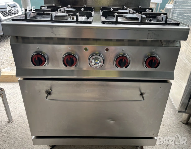 професионални котлони на газ 4-ка котлон на газ професионална фурна печка Bertos 60/40 1/1ГН тави, снимка 2 - Обзавеждане на кухня - 55222660