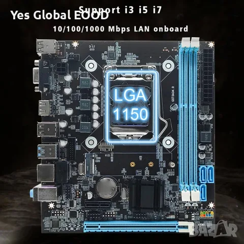 H81 дънна платка LGA1150 DDR3 M.2 NVMe HDMI mATX, снимка 2 - Дънни платки - 55382874