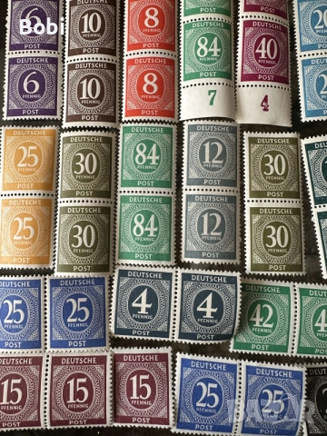 Немски лот пощенски марки 1945-1946г, снимка 5 - Филателия - 55536703