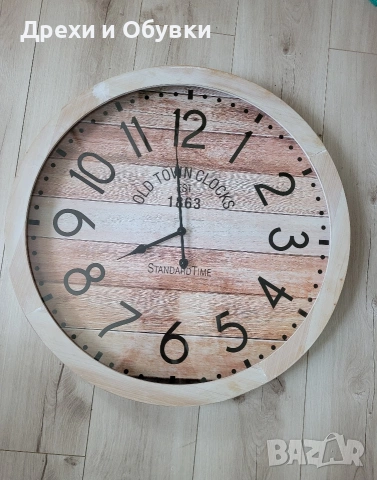 Голям стенен часовник "Old Town Clocks" – Винтидж стил, 60 см , снимка 4 - Стенни часовници - 54536585